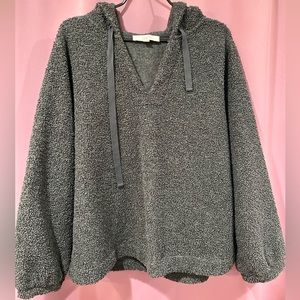 Extra Large. Loft charcoal grey heather Sherpa hoodie